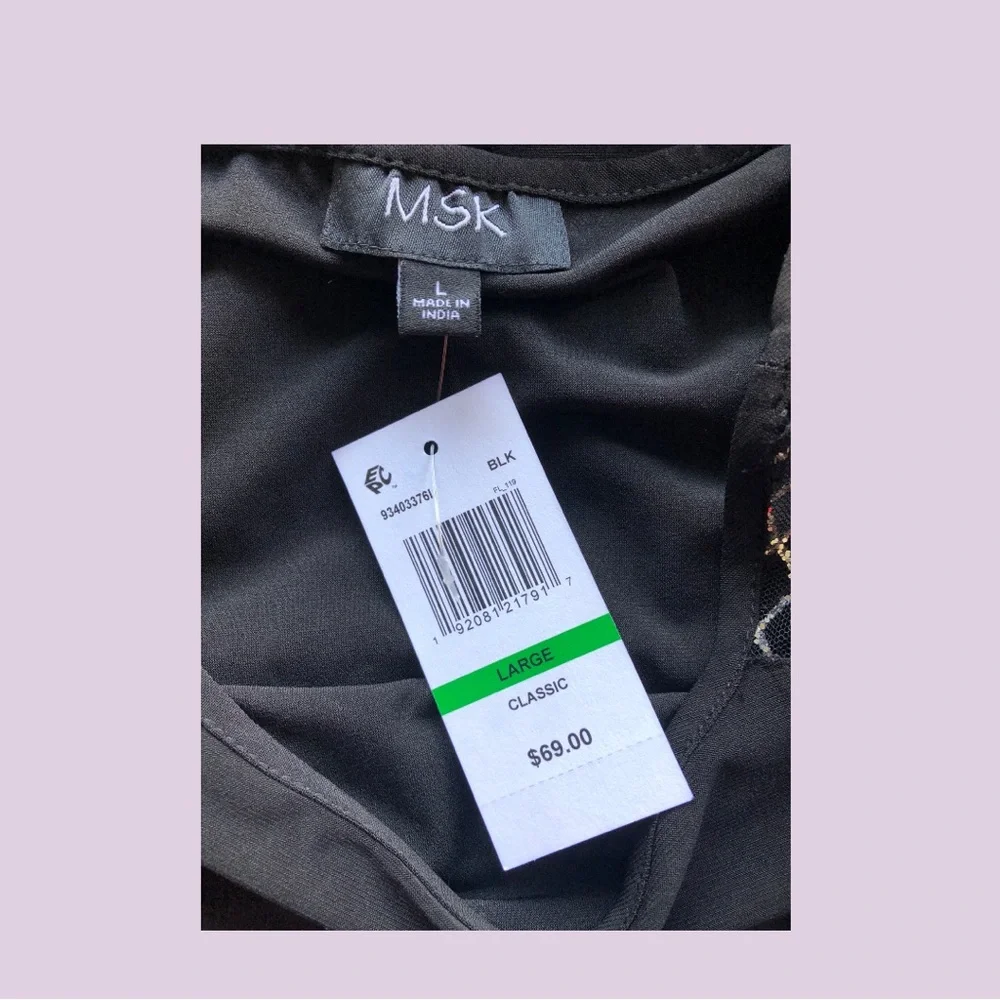 🔥NWT🔥 MSK Women’s Sparkling Mesh Bell Sleeve Top - Picture 4 of 7